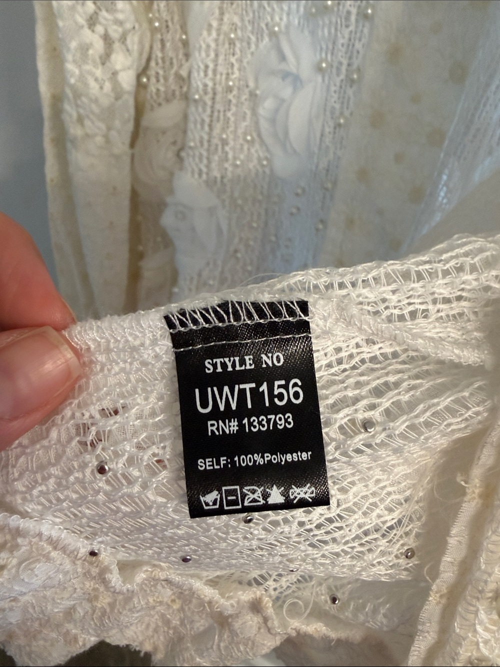 POL Cream Lace Button-Up Top - Picture 3 of 7